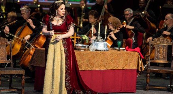 Julianna performing the role of Tosca in Vail, Colorado