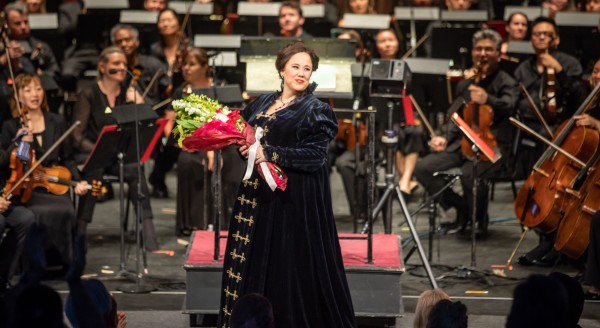 Julianna performing the role of Tosca in Vail, Colorado