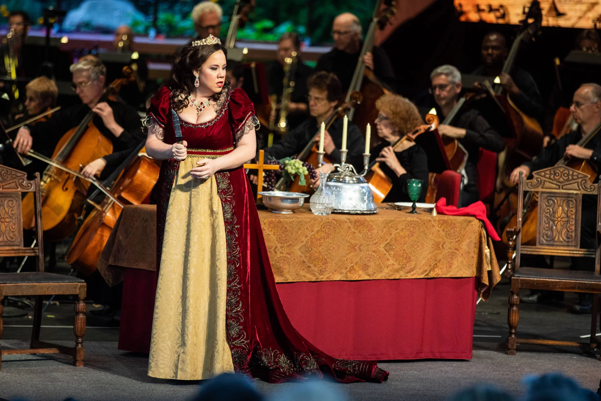 Julianna performing the role of Tosca in Vail, Colorado